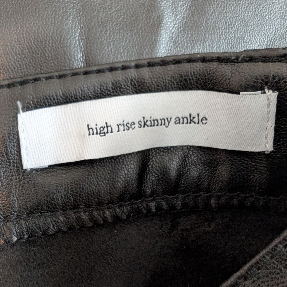 Sam Edelman Faux Leather Black High Rise Skinny Ankle Pants NWT - Picture 6 of 7
